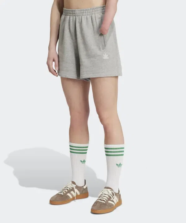 Шорты из французского футера, Essential, Adidas, средне-серый меланж