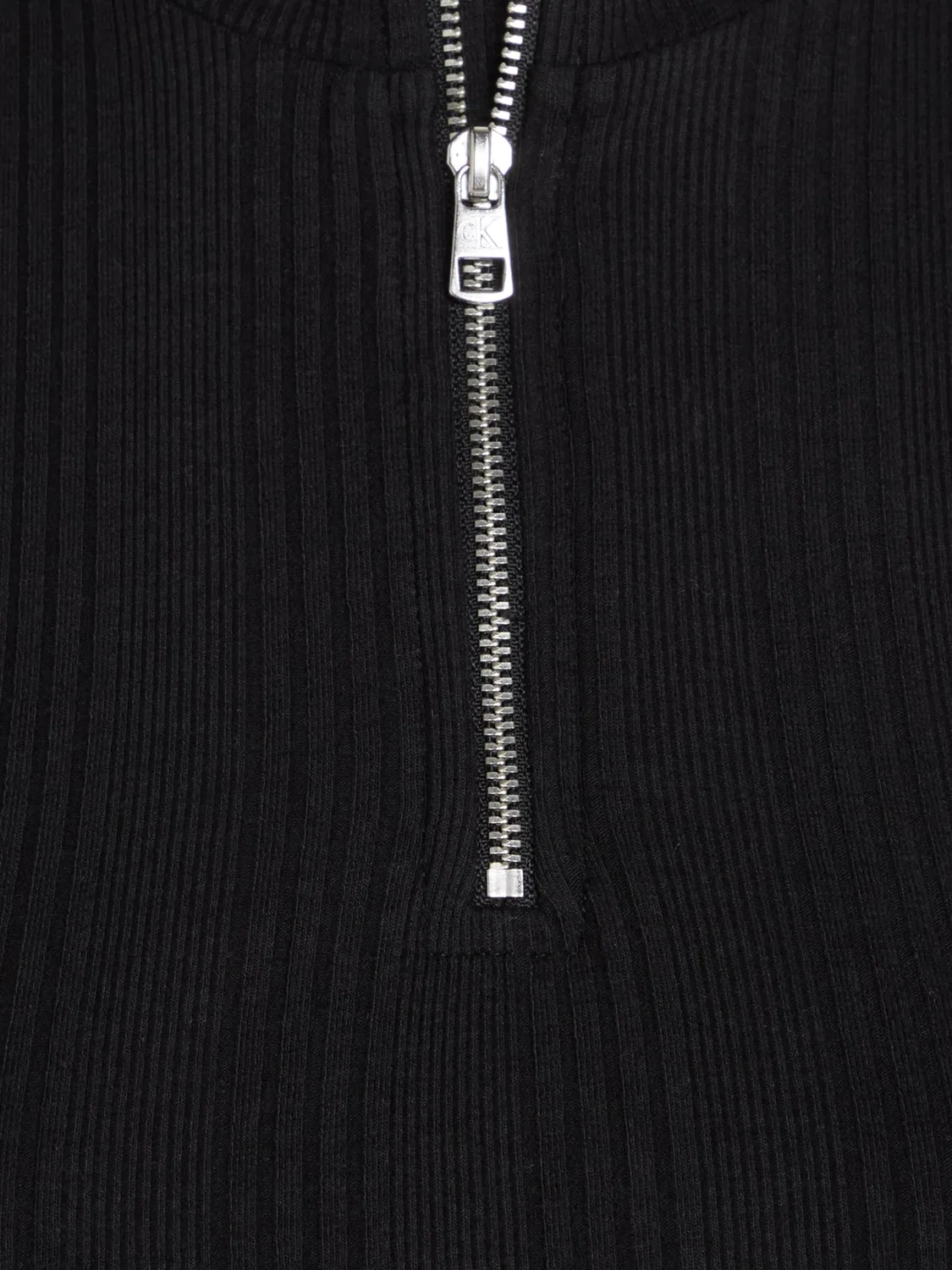 Женский топ с длинным рукавом Variegated Rib Half Zip Calvin Klein, Black — фото 4