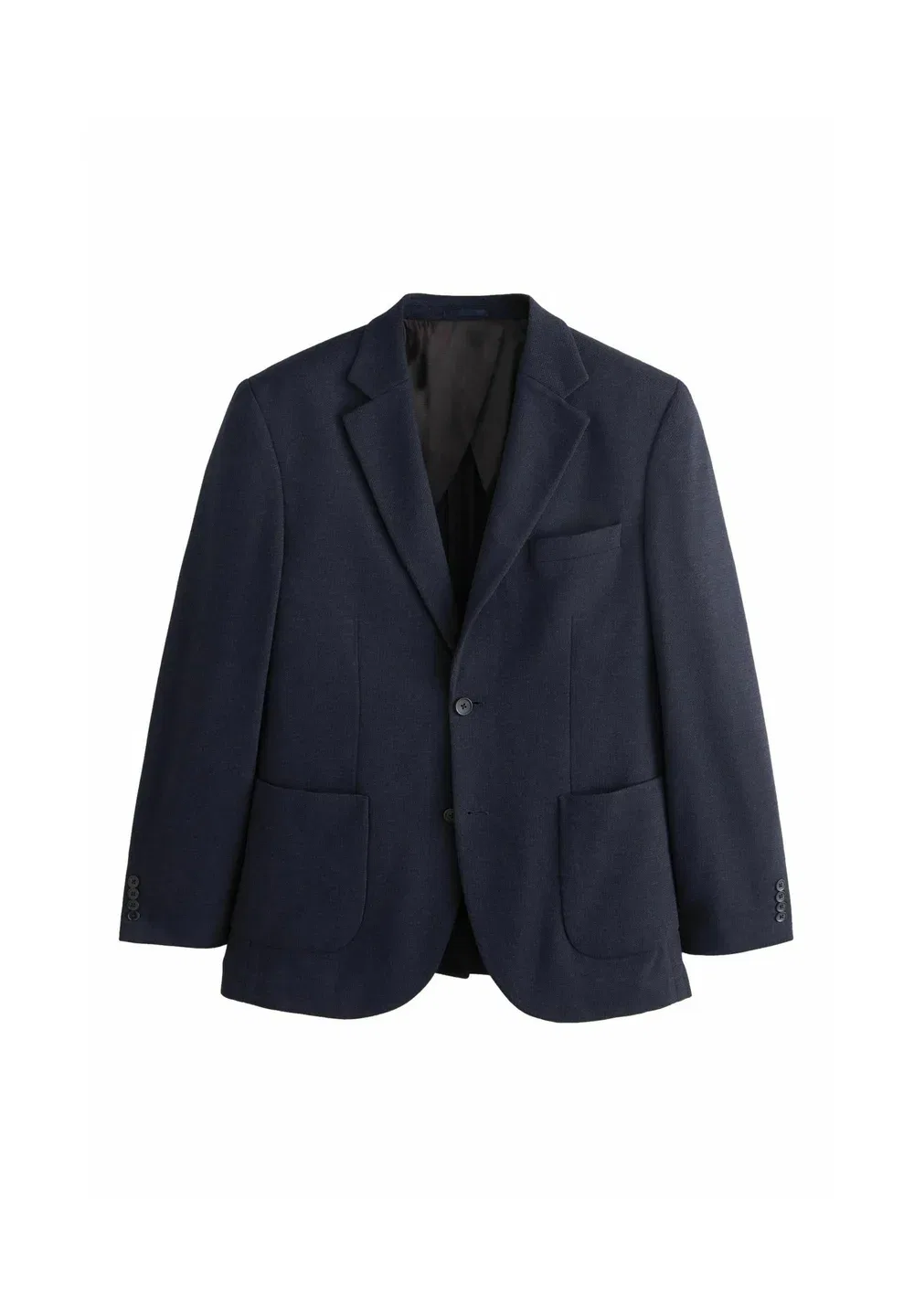Приталенный пиджак из фактурного трикотажа - короткое пальто Next, Navy Blue