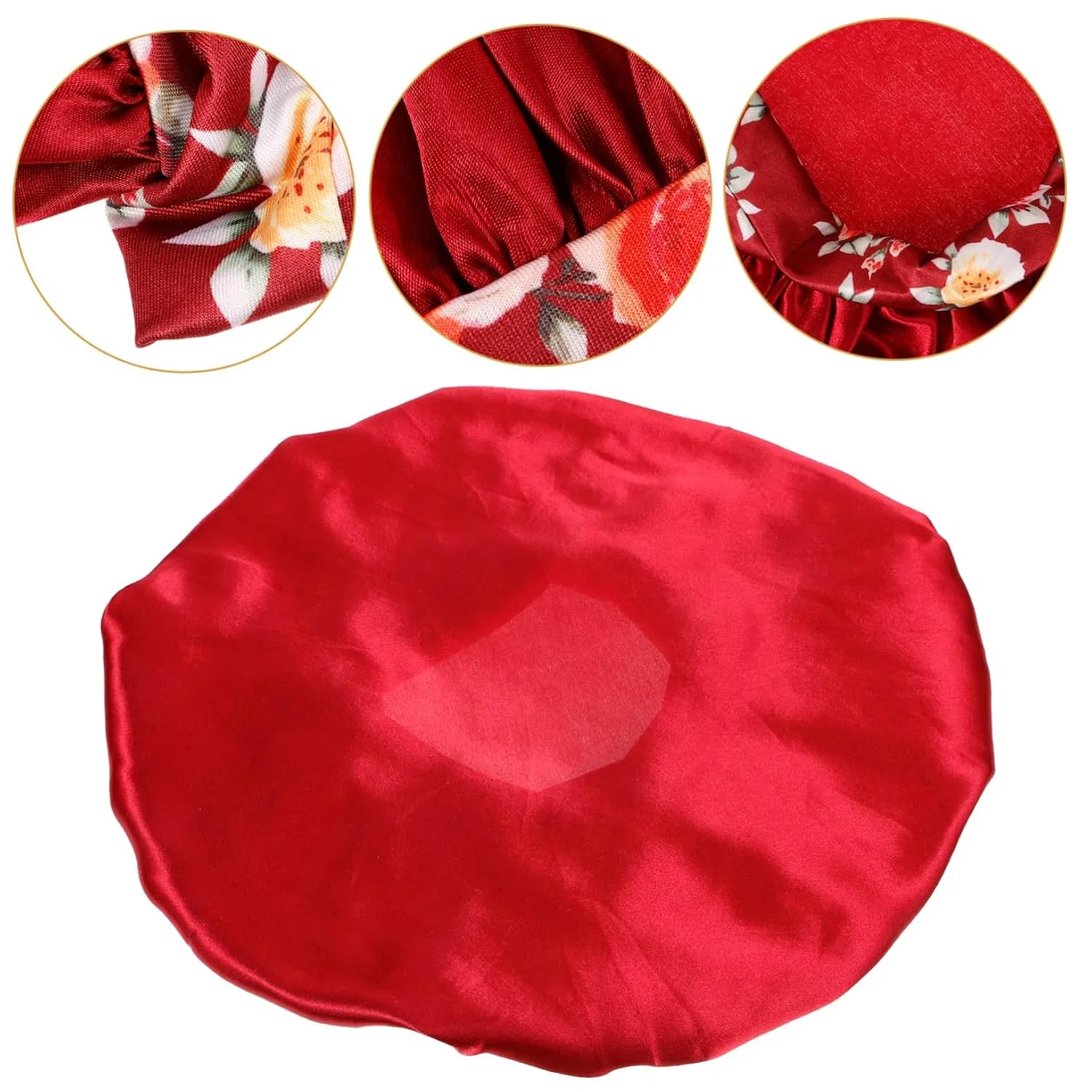 Шапочка для душа на резинке OATIPHO, 1 шт, 29.5x25.5x0.2 см, Bordeaux Red — фото 4