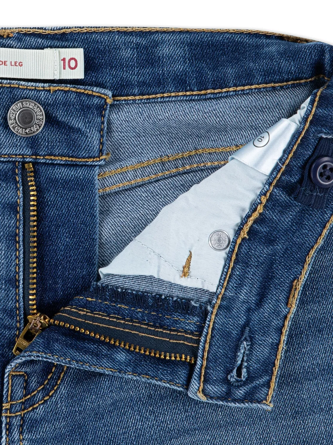 Джинсы широкие Levi's Blue Logo, синие — фото 2