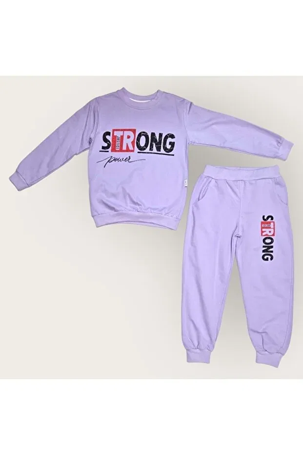 Детский спортивный костюм для девочек с принтом Strong Motif Mnk Baby&Kids, Lila