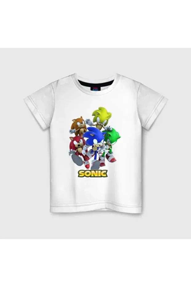 Детская футболка для мальчиков с принтом Sonic Logo Patterned 6658 Galashop, White