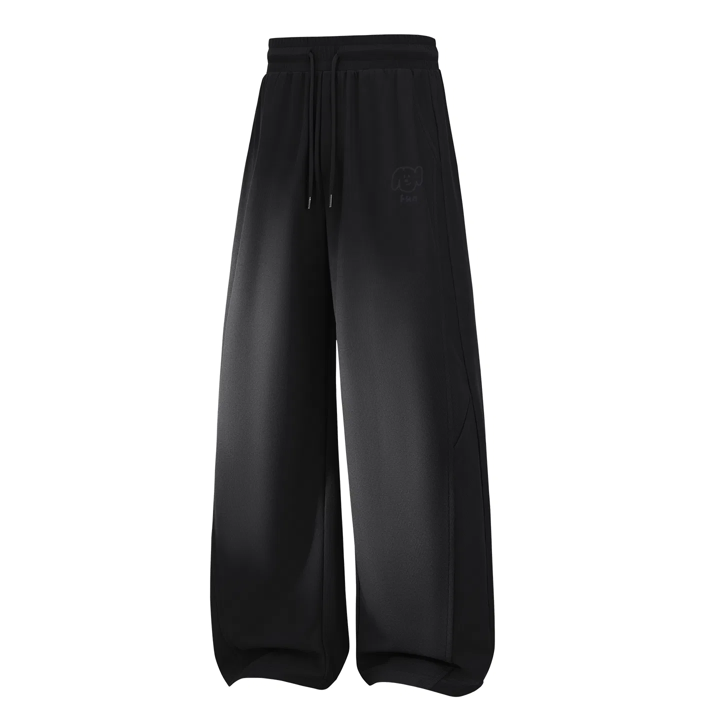Детские повседневные брюки свободного прямого кроя Heavyweight Waffle Knit MINISO, Black
