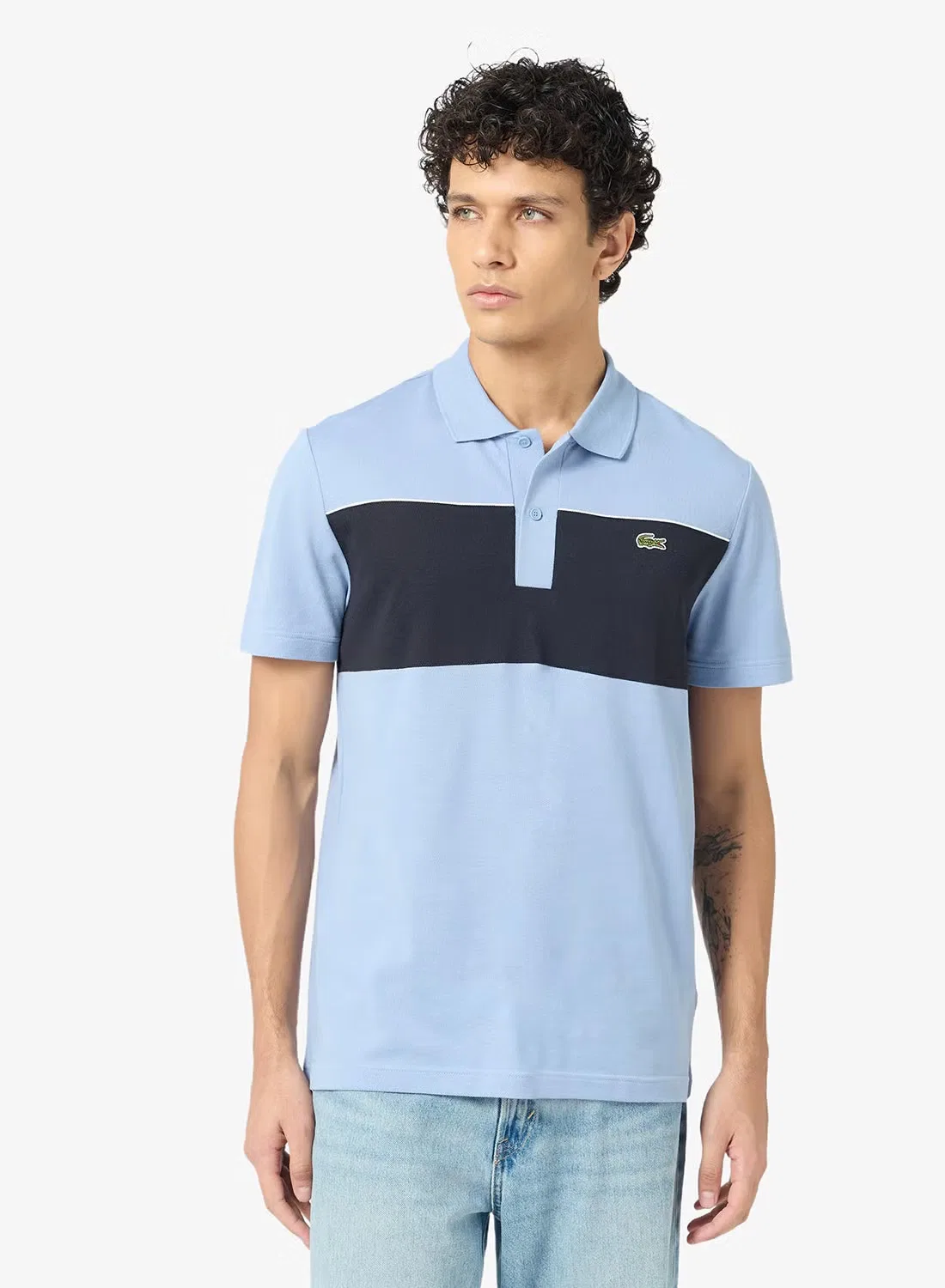 Поло с цветоблочным дизайном Lacoste, синий