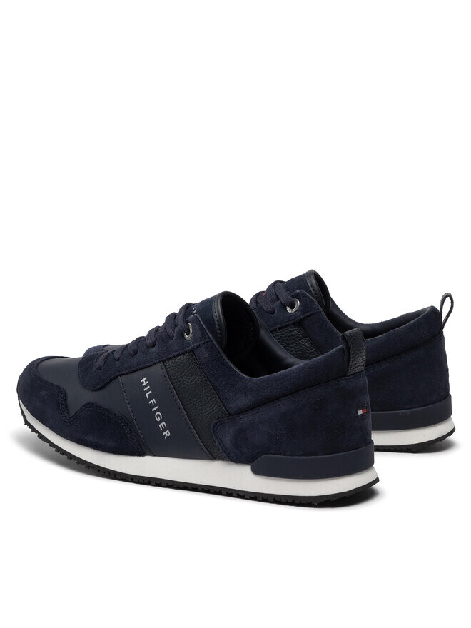 Кроссовки Iconic Leather Suede Mix Runner Tommy Hilfiger, темно-синий — фото 4
