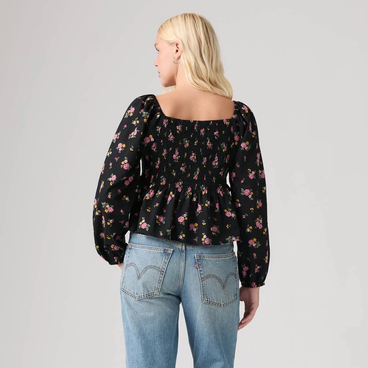Узкая блузка с длинными рукавами Lottie Levi's, Abellona Floral Anthracite Night - Multi-Color — фото 4