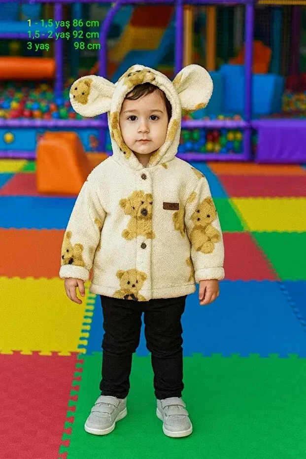 1-3-Летний мягкий кардиган с капюшоном и большими ушками на пуговицах Milays Life Home Collection — фото 2