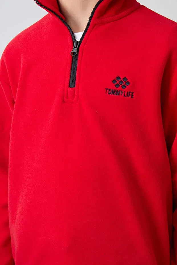 Детская толстовка для мальчиков с вышивкой Tommy Life, Red — фото 4