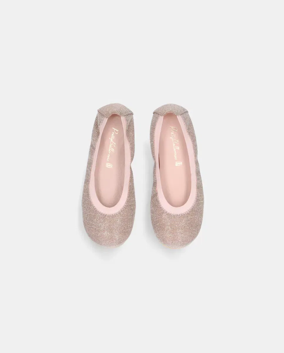 Детские балетки для девочек с блестящей тканью Hannah Pretty Ballerinas, Gold — фото 2