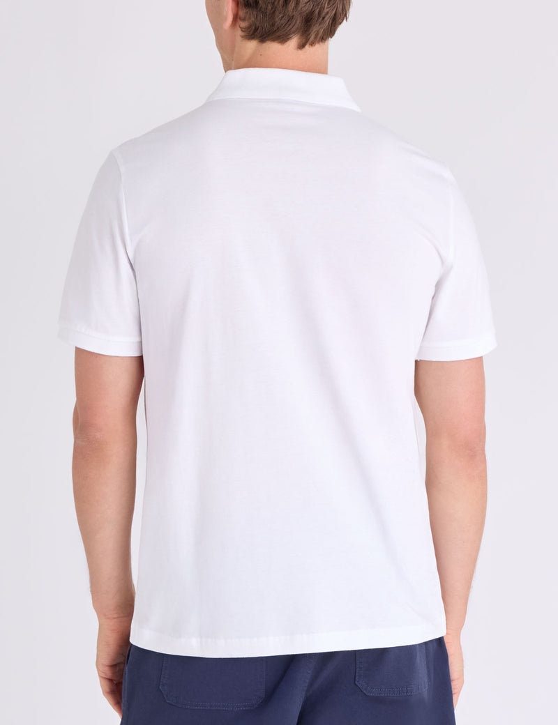 Мужская футболка-поло U.S. Polo Assn. Vertical Stripe Jersey With Zipper, белый — фото 2