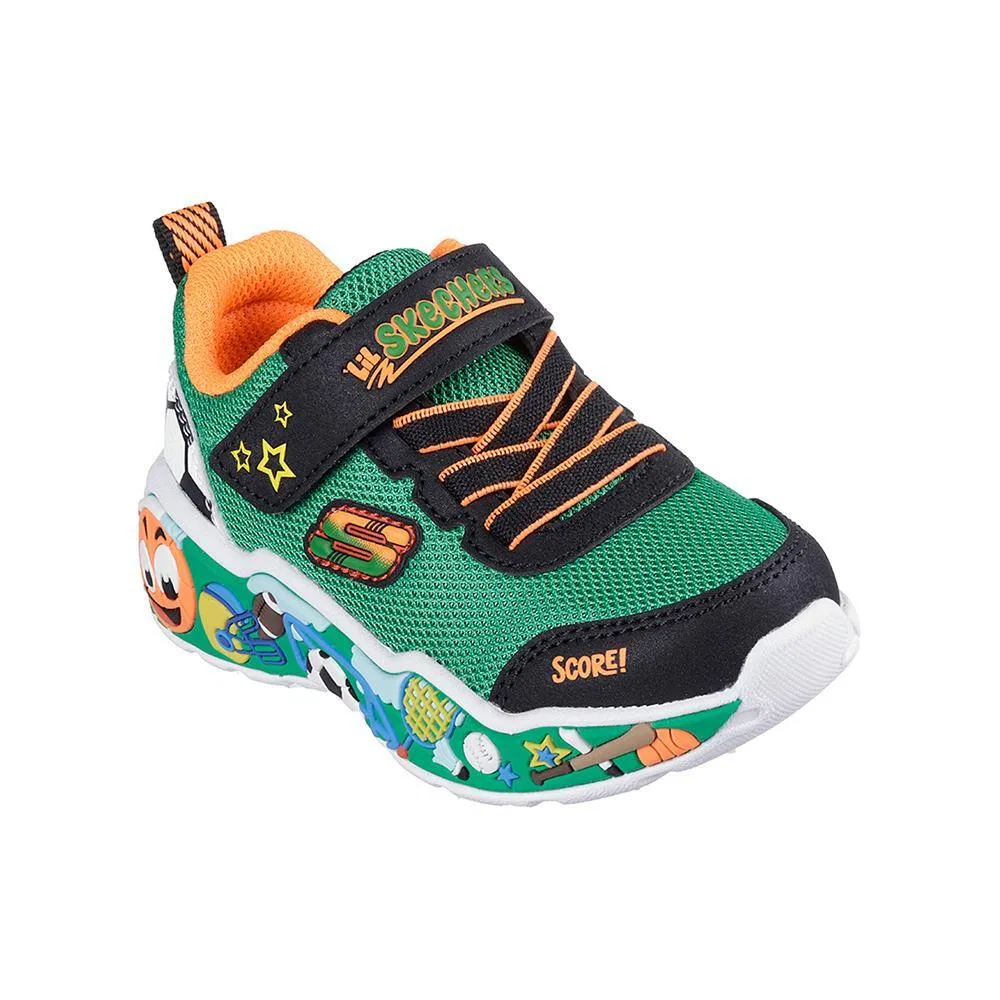 Детские кроссовки с принтом Play Scene Skechers, Green — фото 2