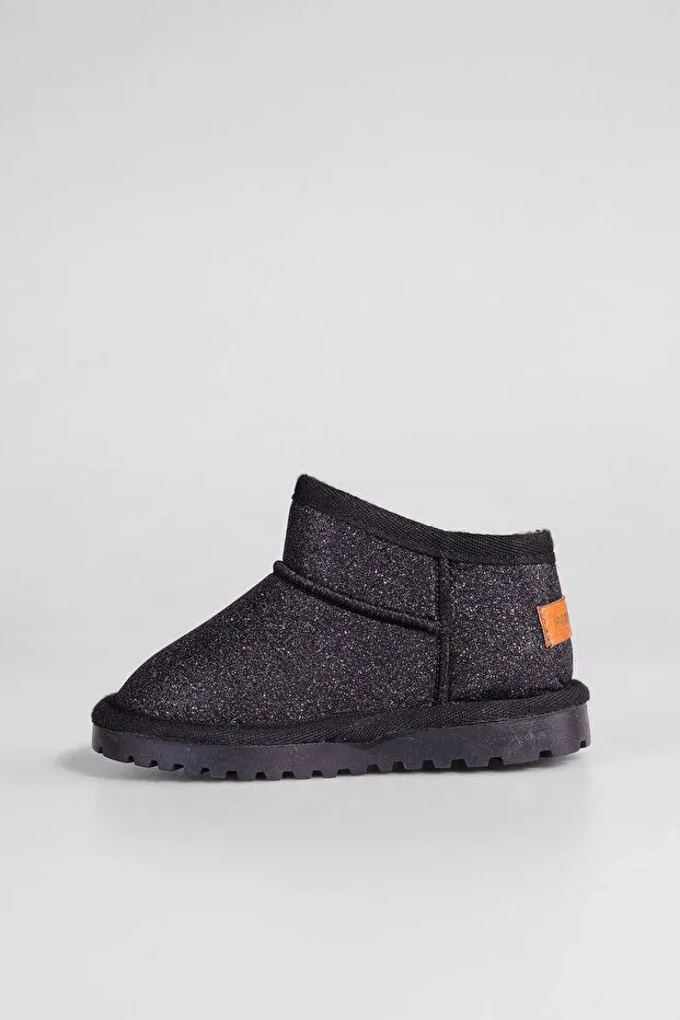 Детские ботинки для девочек на липучках Aurora glitter Panpan, Black — фото 2