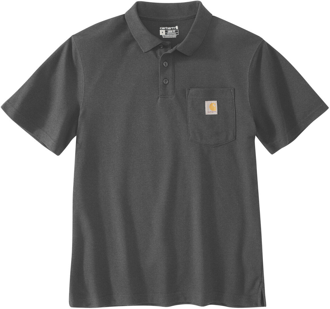 

Футболка Carhartt Loose Fit Short-Sleeve Pocket Polo Shirt, темно-серый