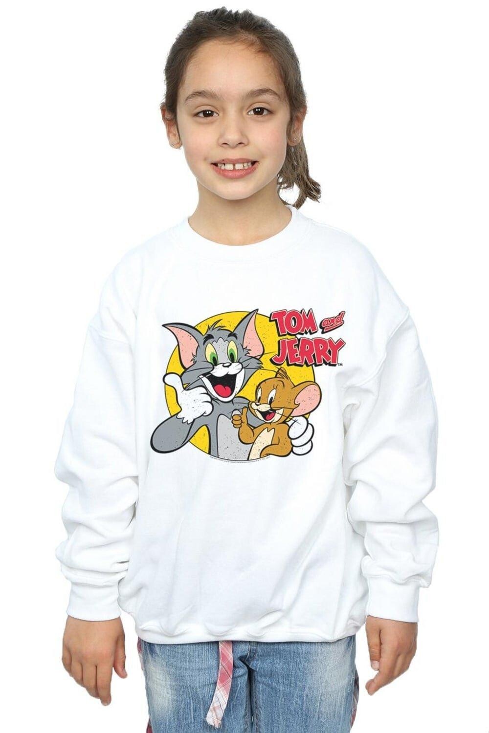 

Толстовка с большим пальцем вверх Tom & Jerry, белый
