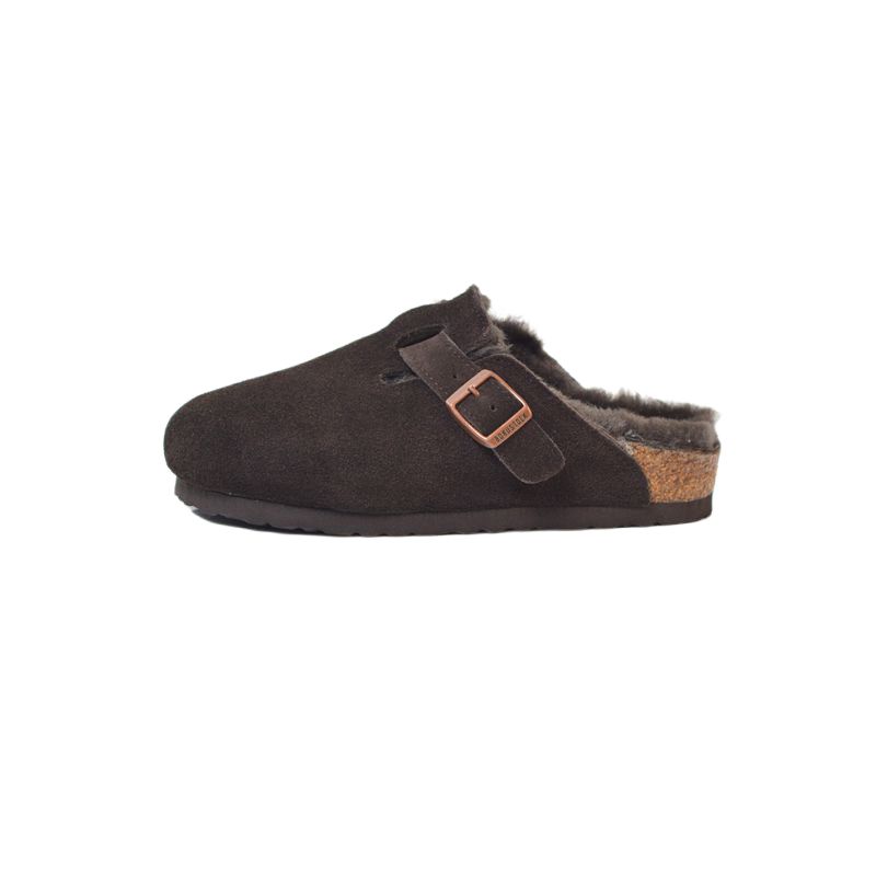 

Boku Унисекс тапочки с закрытым носком серые с кофейной шерстяной подкладкой, цвет Coffee Wool Lining Mules