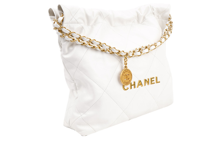 CHANEL Сумка 22Bag Smooth Finish Calfskin, шоппер, портативная кроссбоди, маленькая женская сумка через плечо белая — фото 2