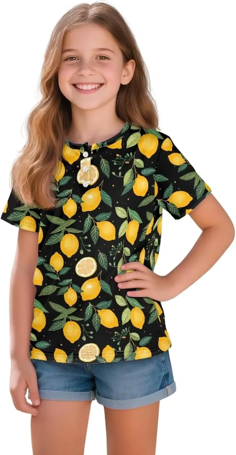 Детская футболка с принтом, Gzzxiailg, Vintage Lemon