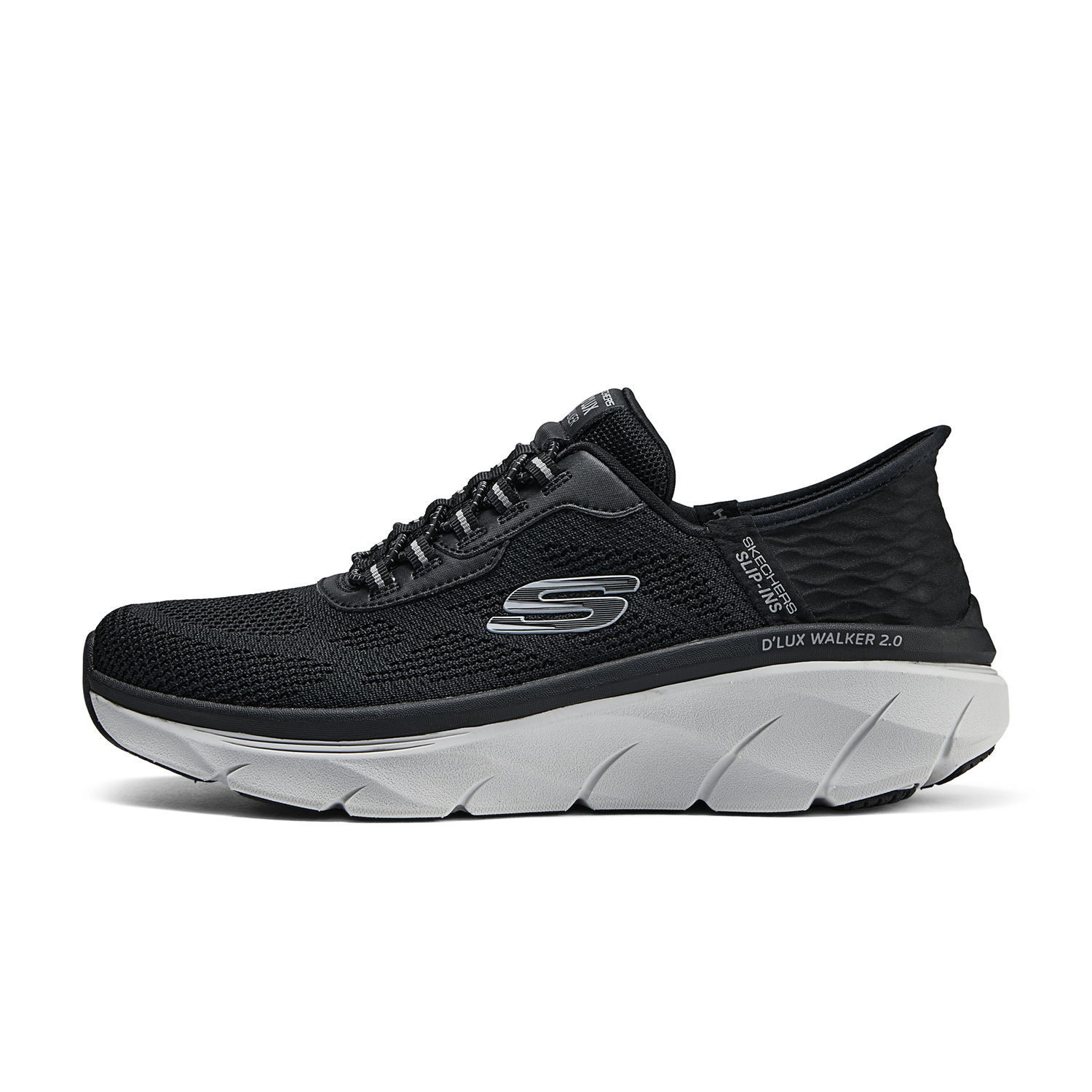 

Skechers D'Lux Walker 2.0 амортизирующие низкие кроссовки для бега мужские черно-серые, цвет Black Gray
