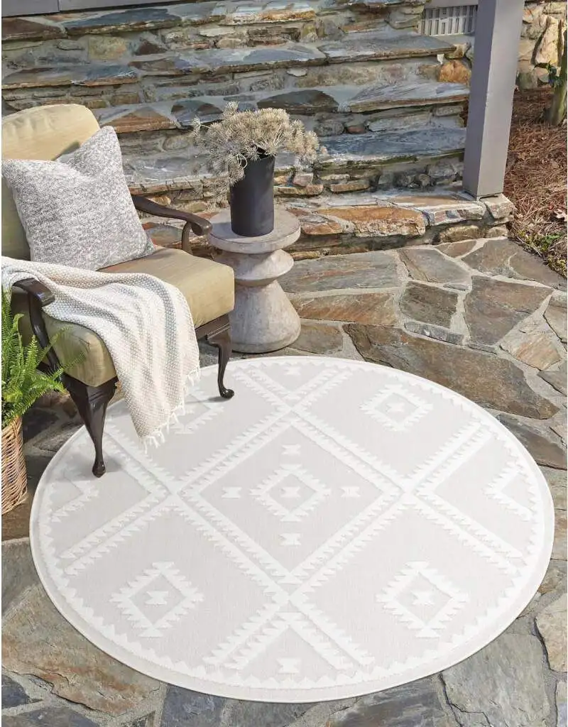 

Ковер Carpet City "Ковер для дома и улицы Santorini 454 Ø 120 см, цвет creme