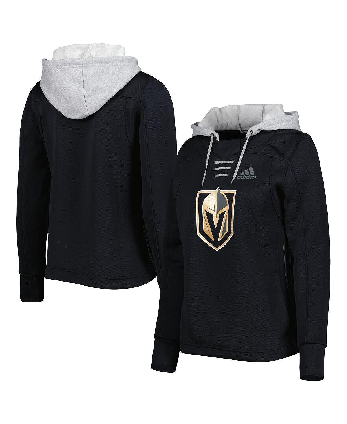 

Женский черный пуловер с капюшоном Vegas Golden Knights Skate Lace Primeblue Team adidas, черный