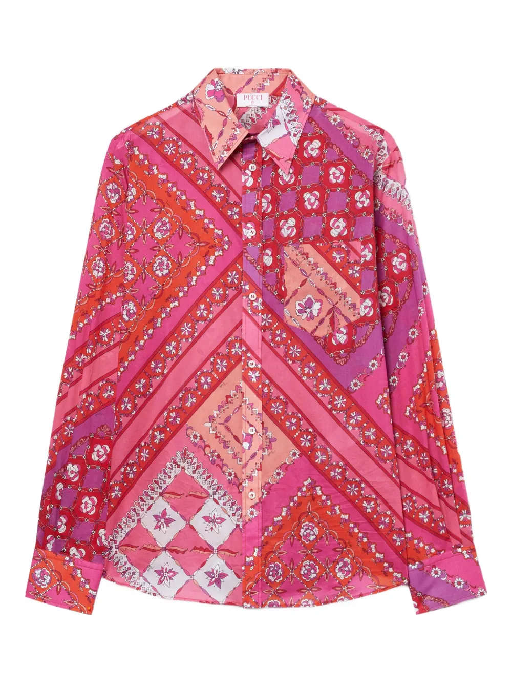 

Хлопковая рубашка с принтом «Феста» PUCCI, красный
