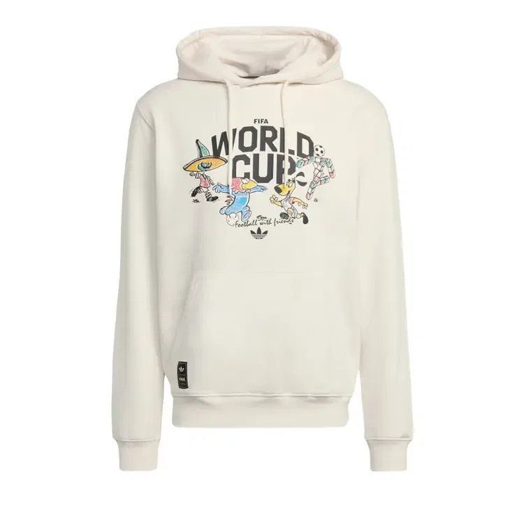 Толстовка Adidas с талисманом Чемпионата мира по футболу FIFA 26, белый