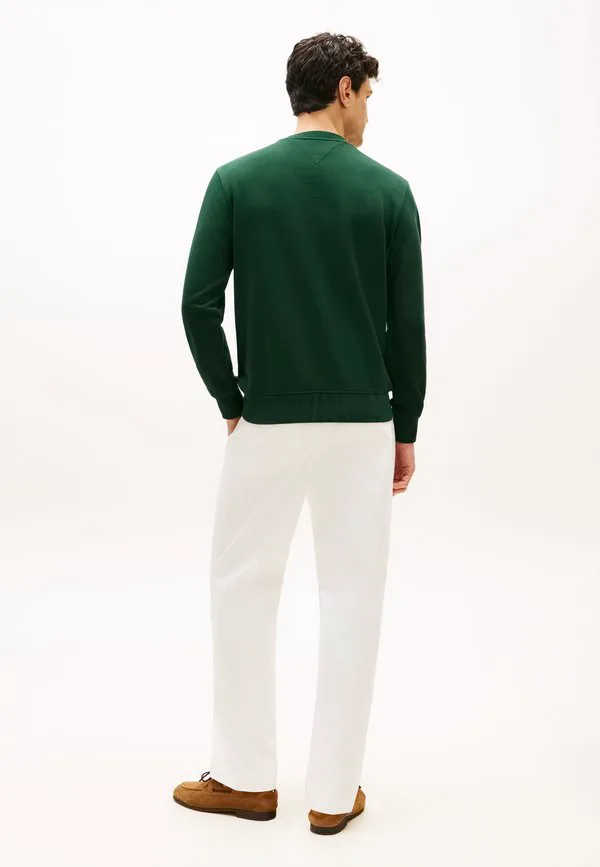 Толстовка с круглым вырезом из махровой ткани с вышивкой флага Tommy Hilfiger, Nocturnal Green — фото 3
