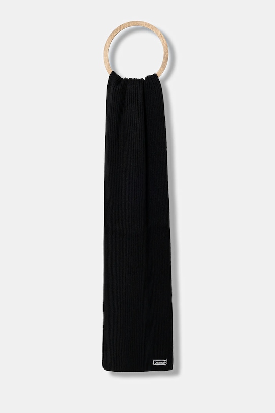 

Шарф из смесовой шерсти Calvin Klein, черный