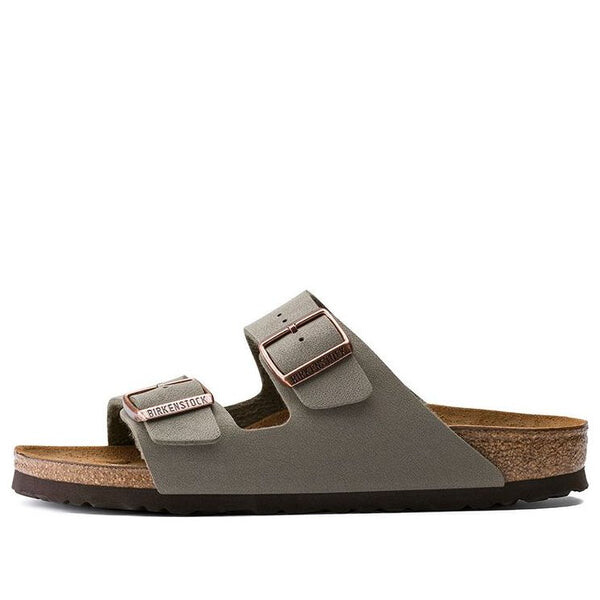 

Тапочки arizona birkibuc narrow fit sandals 'stone' Birkenstock, серый