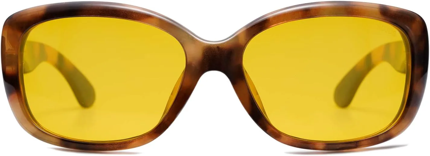 

Винтажные квадратные солнцезащитные очки SOJOS для женщин, поляризованные, с защитой от УФ-излучения, оправа цвета гавана, модель SJ2111, Brown Tortoise/Night Vision