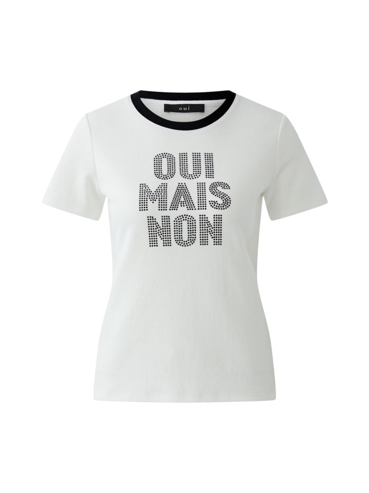 

Oui Футболка белого и черного цвета, Черный, Oui Футболка белого и черного цвета