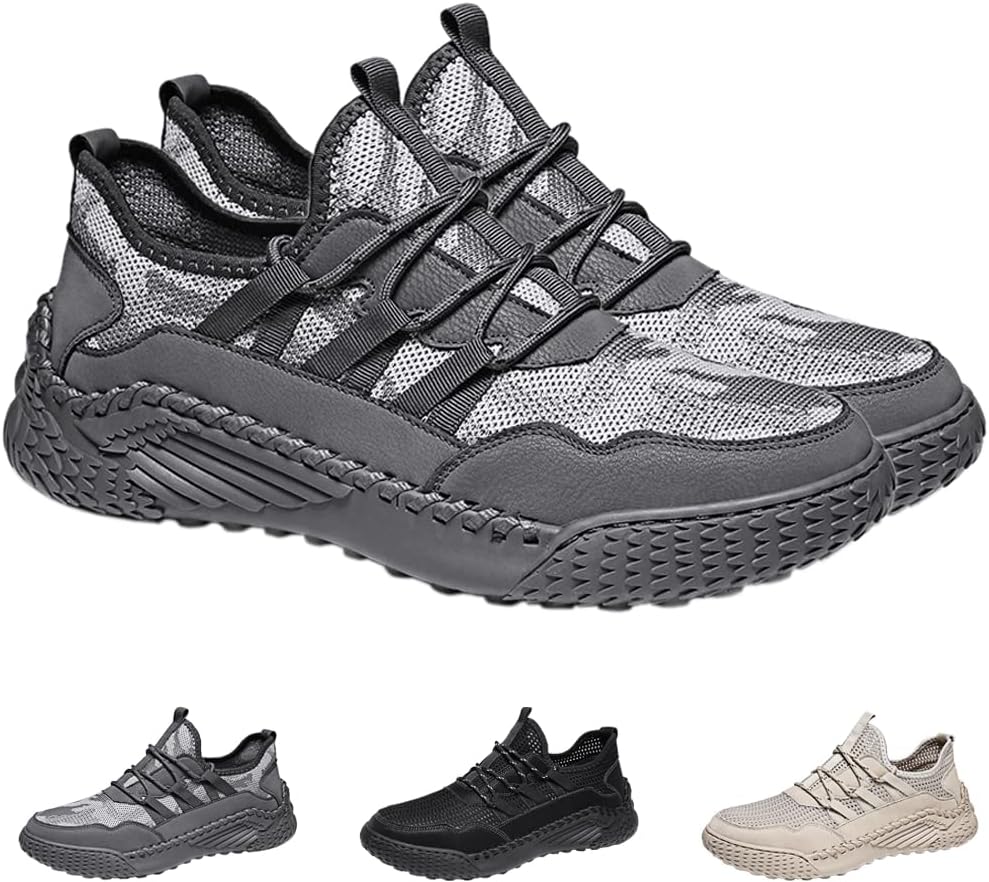 

Мужские спортивные походные туфли для вождения, повседневные сандалии с эластичной сетчатой верхней частью, дышащие и легкие сандалии для ходьбы Generic, серый