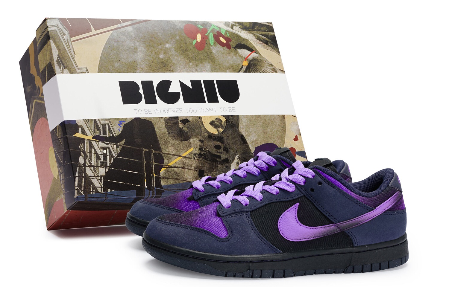 

Кроссовки Nike Dunk Skateboarding Shoes Women's Low-top Purple, фиолетовый