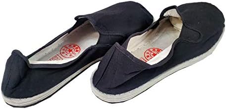Ace Martial Arts Supply Kung Fu Closed Toe Slip On Shoes -Cotton Sole, Brown Rubber Sole and Yellow Bubble Gum Sole, черный — фото 4