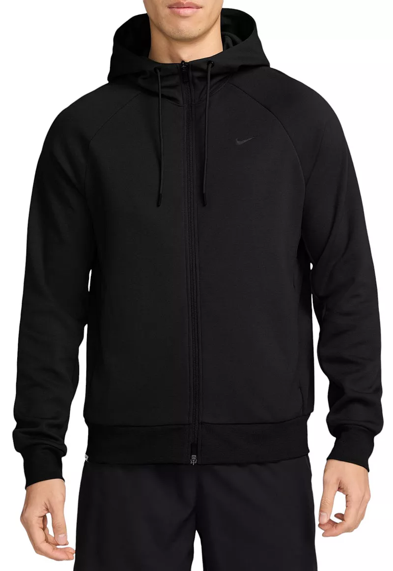 

Мужская худи Nike Dri-FIT Primary Fleece UV с молнией во всю длину, черный