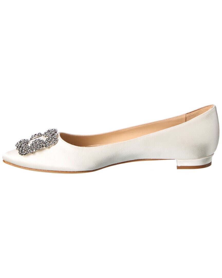 

Manolo Blahnik Атласные балетки Hangisi без каблуков, белый