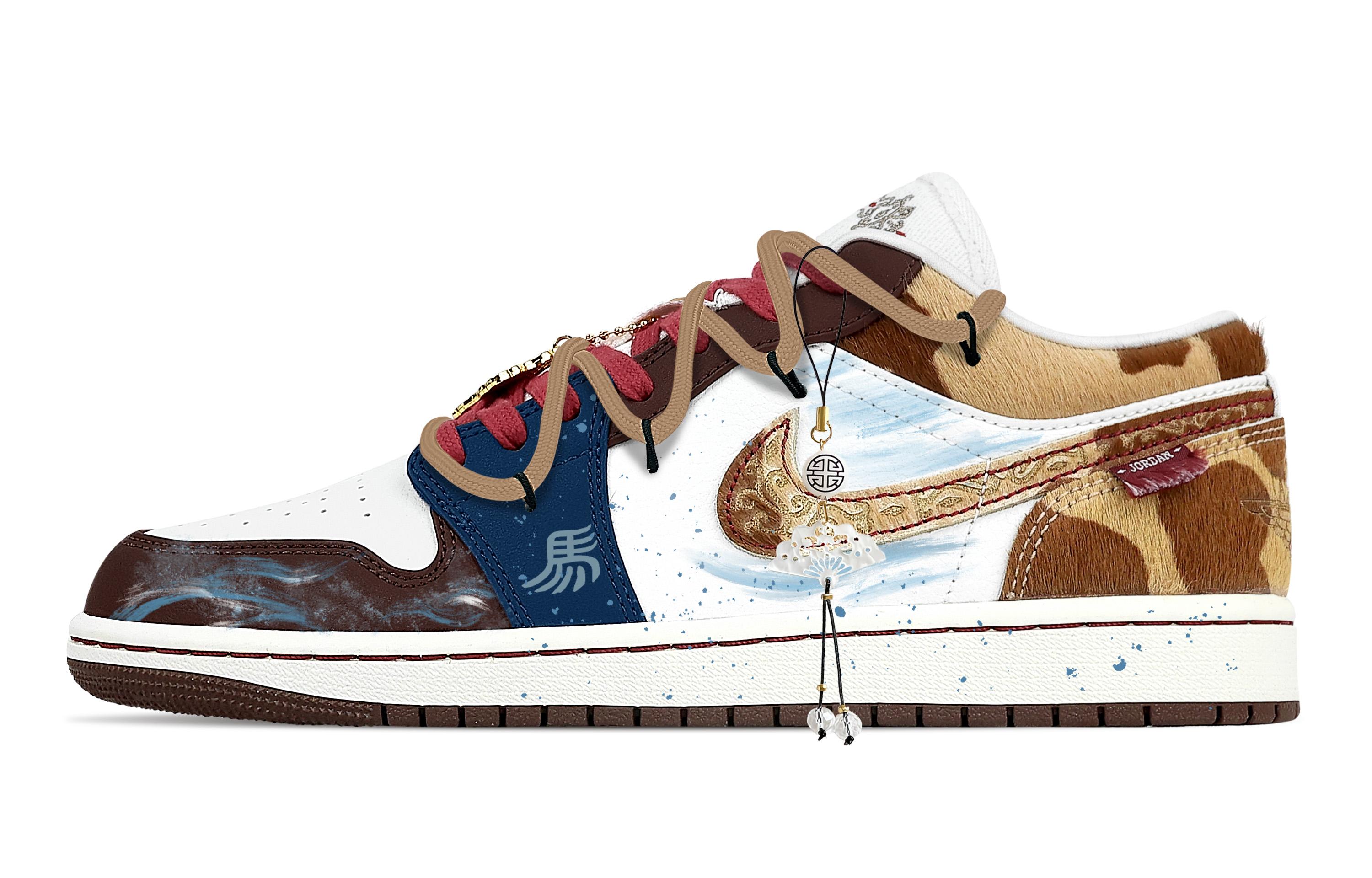 

Jordan Air 1 Abrasion Resistant Low top Vintage баскетбольные кроссовки мужские Brown Blue