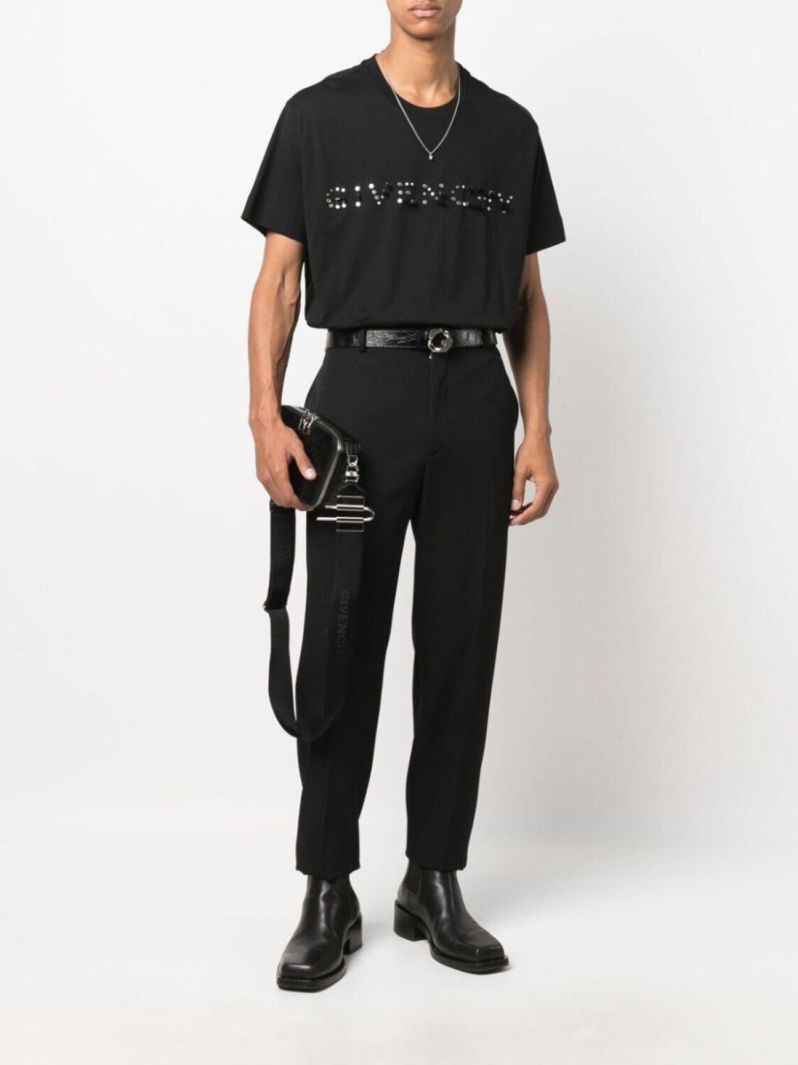 Givenchy декорированная футболка с логотипом, черный — фото 2