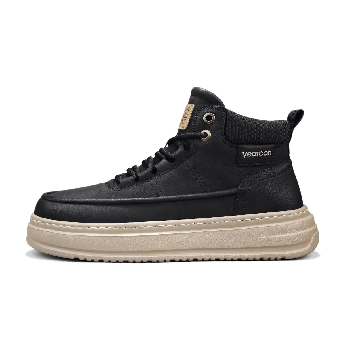 Кроссовки высокие из кожзама YEARCON Black