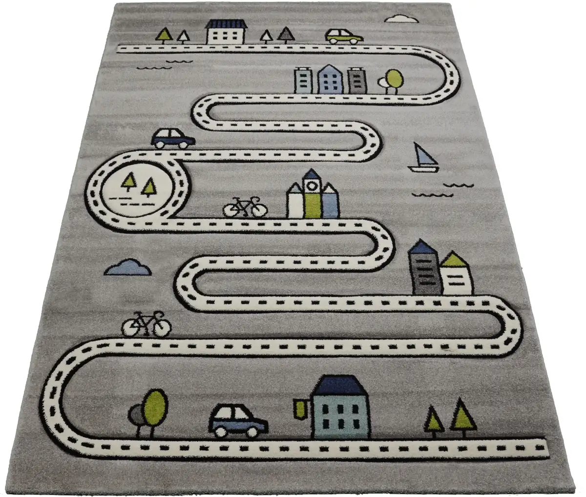

Детский ковер из мериноса "Indigo Kids 22710", прямоугольный, гостиная Merinos 140х200 см, серый