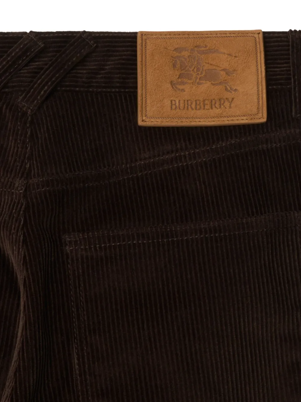 Брюки вельветовые BURBERRY прямого кроя, коричневый — фото 4