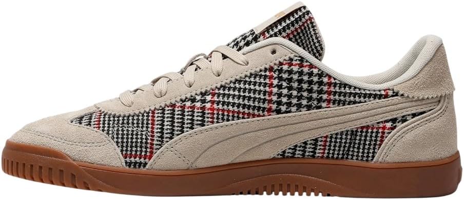 Мужские кроссовки PUMA Club 5V5 Lux Plaid с шнуровкой, повседневные - бежевые — фото 3