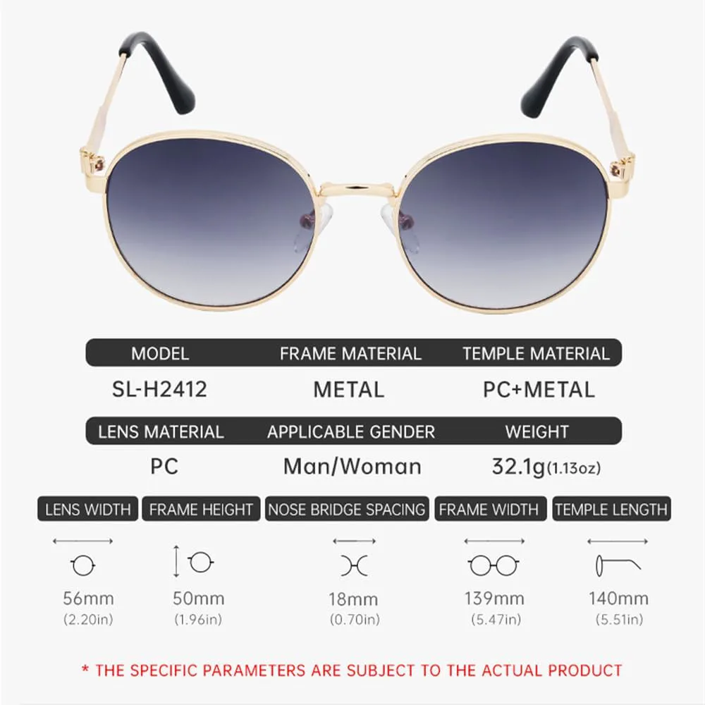 

Винтажные круглые солнцезащитные очки в металлической оправе для мужчин и женщин, модные и роскошные солнцезащитные очки с линзами LVTFCO, C4 Gradient Purple