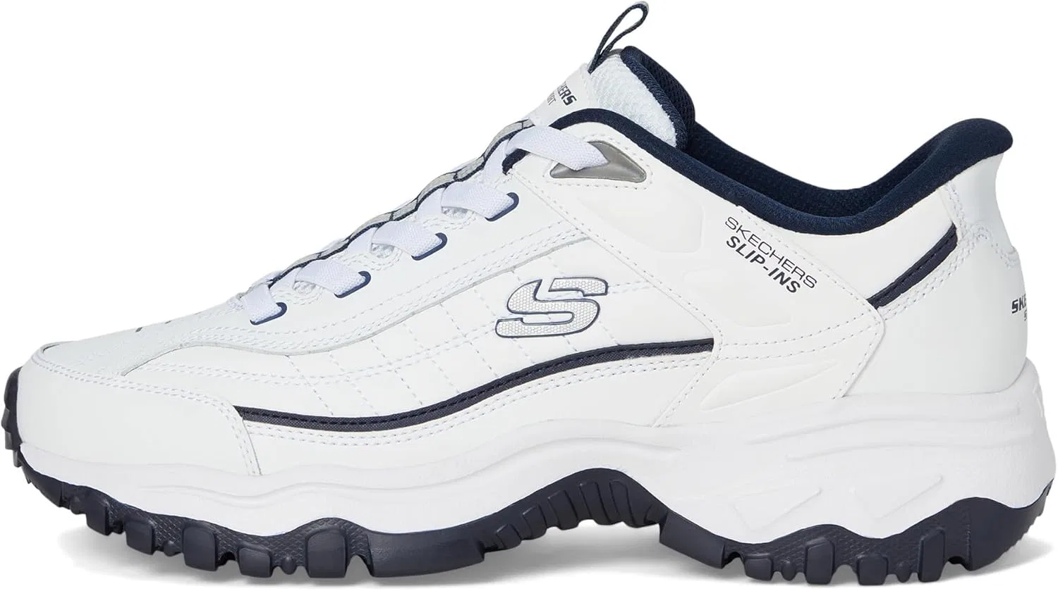 Мужские кроссовки Skechers Afterburn E'lite Grill Corporal Hands Free Slip-in Trainers, White Navy — фото 4