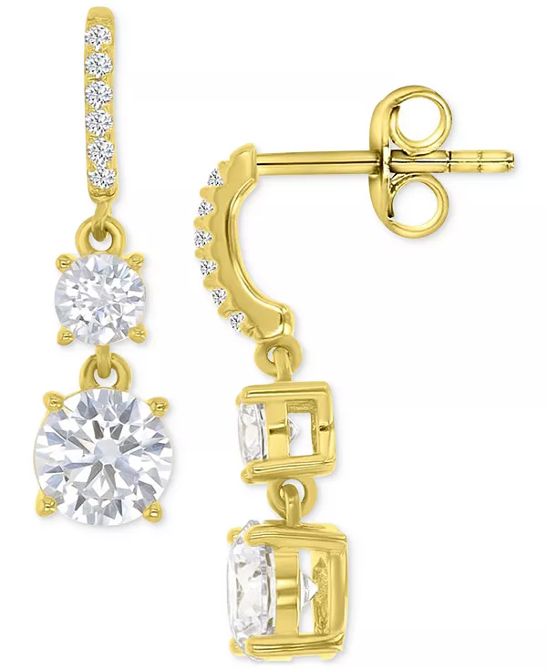 

Серьги-Капельки с двумя камнями кубического циркония Macy'S, gold