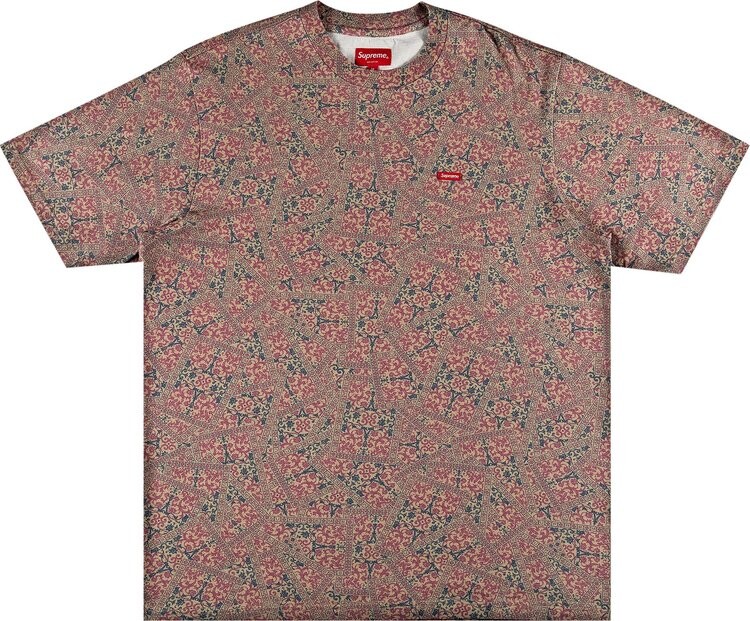 Футболка Supreme Small Box Tee 'Khaki Floral Cards', разноцветный — фото 2