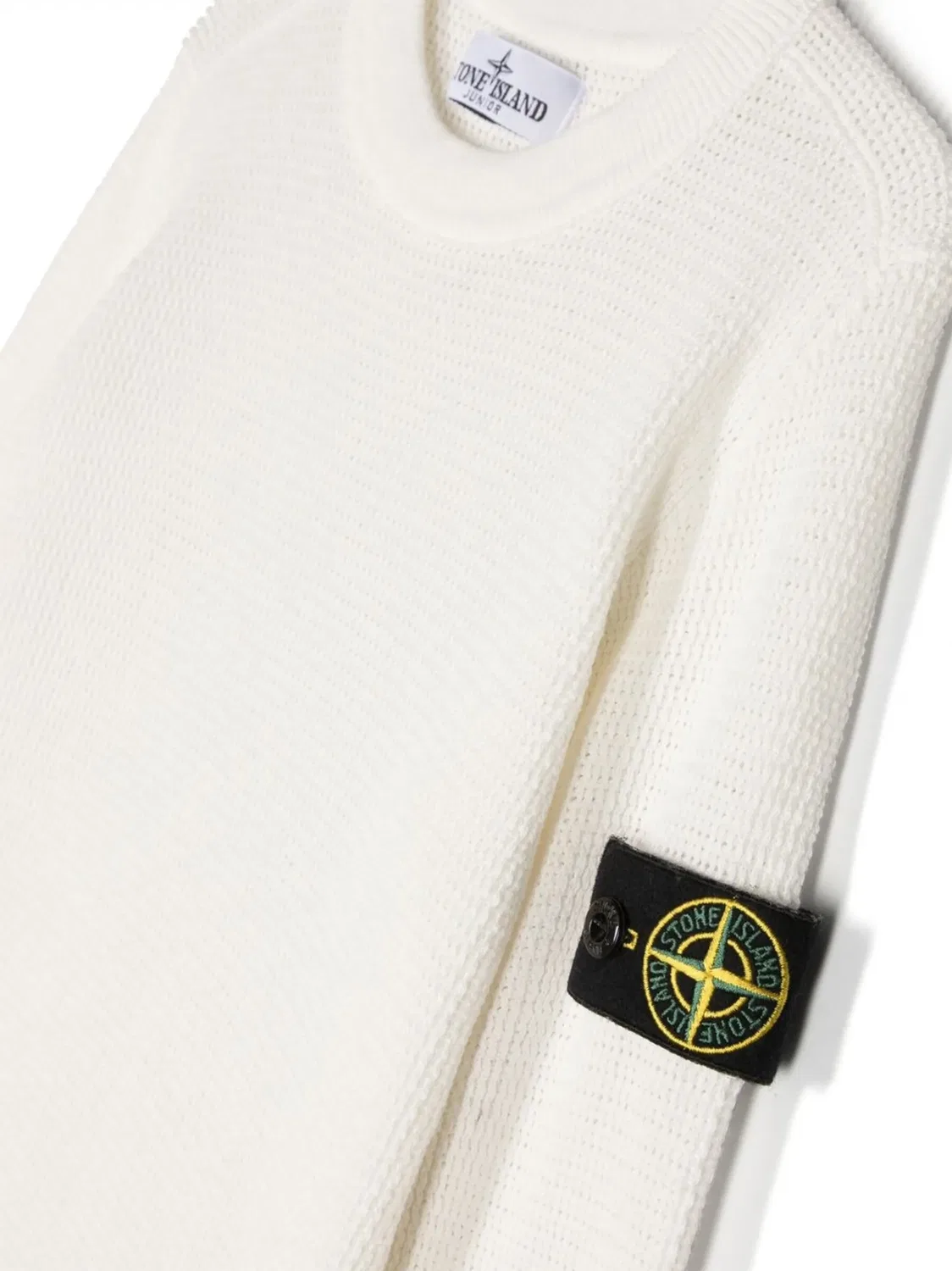 Свитшот с нашивкой-логотипом Stone Island, белый — фото 3