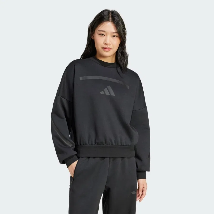 Женский свитшот свободного кроя Z.N.E. adidas, Черный