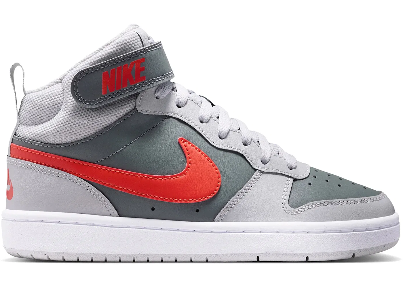 Детские кроссовки Nike Court Borough Mid 2, Smoke Grey/Grey Fog/White/Picante Red